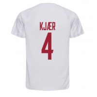 Danmark Simon Kjaer #4 Udebanetrøje VM 2022 Kortærmet